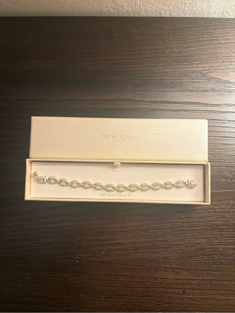 NEW Cynthia Rowley Gold Pave Link Bracelet